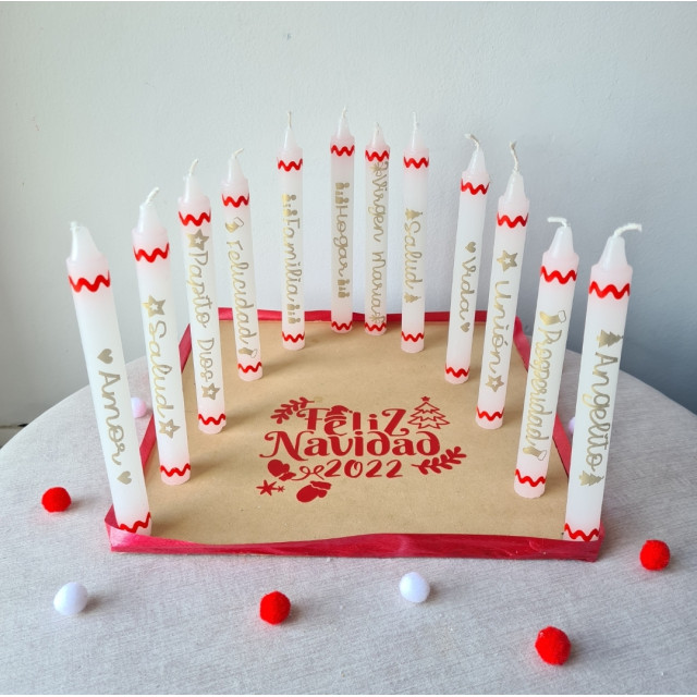 12 Velas personalizadas base mandera 