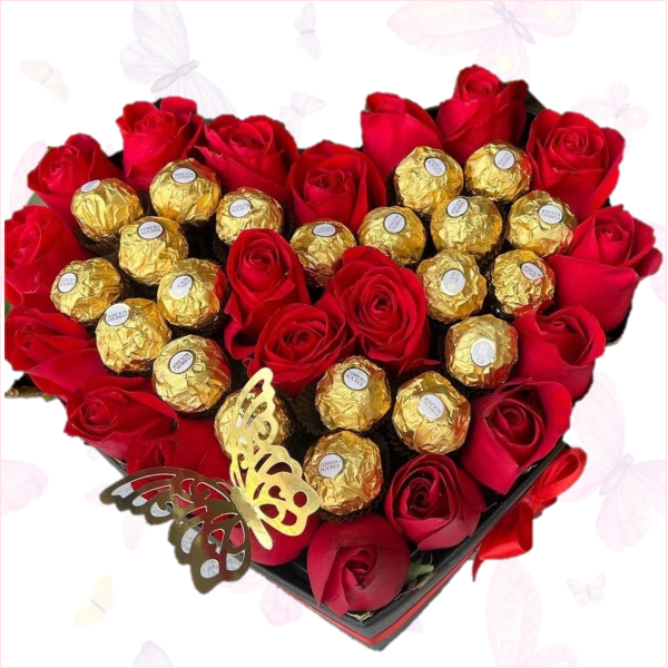 Corazón rosas ferrero